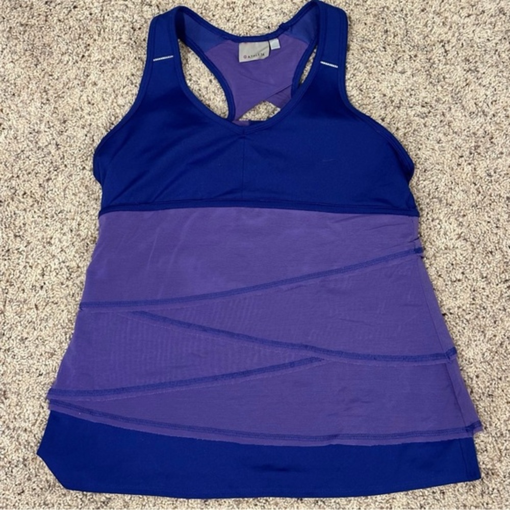Athleta Purple Tank Top Shirt with Mesh Layers